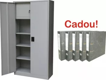 FISET DULAP METALIC CU 3 RAFTURI SI CASETA 900x400x1800 cm 40 kg/polita PLUS+CADOU 5 BIBLIORAFT MARMORAT ECONOMY 8 CM 