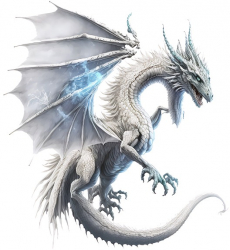 Sticker decorativ Dragon Alb 61 cm 3776ST