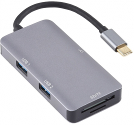 Hub Adaptor si Cititor de Carduri 5 in 1 Type C Usb 3.0 