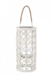 Set 2 felinare bambus alb Silves 18x40 cm 