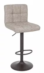 Set 2 scaune bar otel piele ecologica gri Greyson 42x51x113 cm 
