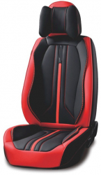 Set huse scaune auto universale piele ecologica negru cu rosu Sport Design fata-spate 
