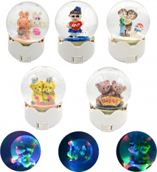 Glob luminos LED cu figurine in lichid diverse modele