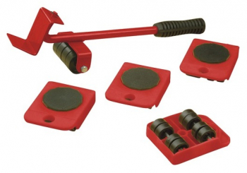Set de Roti pentru Mutat Mobila Suporta 150 Kg Metal Rosu 
