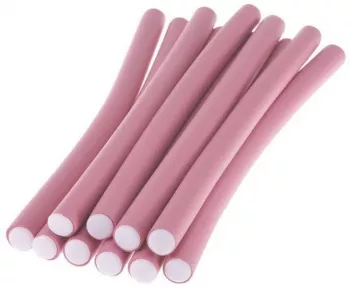 Set 10 Bigudiuri SIKS flexibile si confortabile numarul 3 culoarea Roz Pal 