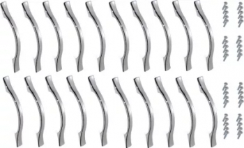 SET 20 manere arcada Nichelate Lisa 120 mm lungime distanta gauri 96 mm cu suruburi de fixare 