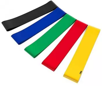 Set de 5 benzi elastice SIKS rezistenta din latex pentru antrenament sala fitness yoga pilates gimnastica de recuperare 5 niveluri de 