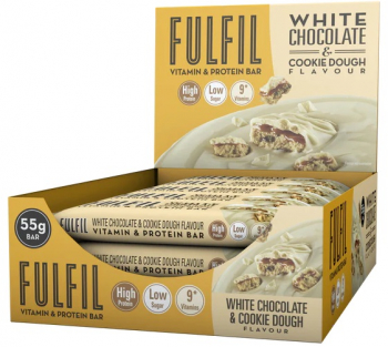 Batoane proteice + Vitamine Fulfil Nutrition white choco cookie 20g proteine/baton + 9 vitamine 15batoane/cutie 