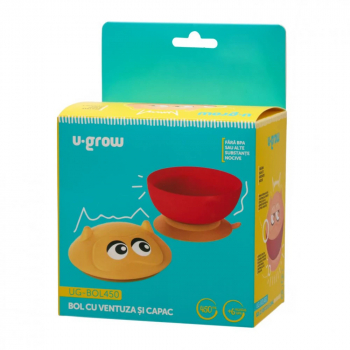 Bol cu ventuza si capac 450 ml 
