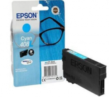 Cartus cerneala Epson 408L Ink Tank Cyan DuraBrite Ultra Ink capacitate 21.6ml 1.7k pagini pentru WorkForce Pro WF-C4810DTWF. 