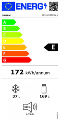 Frigider cu 2 usi Heinner HF-H2206XE++ clasa energetica E capacitate totala 206 L capacitate frigider 169 L capacitate congelator 37 L 