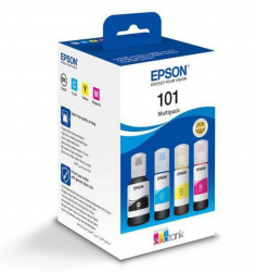 Pachet cartuse cerneala Epson 101 ECOTANK BKCMY capacitate 127ML BK 70ml / culoare pentru L6170 L4160 L4150 L6190 