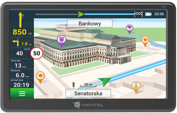 Navigatie GPS Navitel E707 ecran de 7-inch TFT Touch screen prindere magnetica cu alimentare integrata 47 harti incluse actualizari Resigila