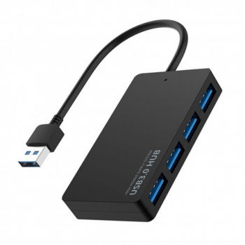 Hub USB cu 4 porturi Techstar and reg HUBA0401 1 x USB 3.0 3 x USB 2.0 Transfer date de mare viteza 5Gbps Negru 