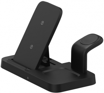 Incarcator wireless fast charge Generic 3 in1 putere 15W pentru telefon Apple Watch 2/3/4/5/6/7/8/SE Airpods Negru