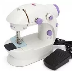 Mini masina de cusut SIKS® cu pedala si ace incluse portabila practica alb/ mov
