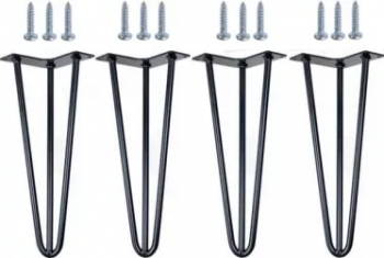 Set 4 bucati Picioare masa metal model Hairpin 41 cm 3 brate 