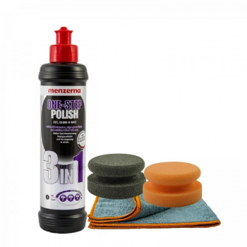 Set polish manual pentru caroserie auto Menzerna 3 in 1 bureti laveta PP-10441.2BL 