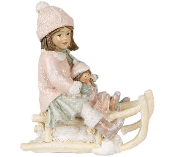 Figurina Craciun Fetita polirasina 10x6x11 cm 