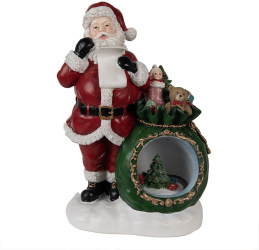 Figurina muzicala Mos Craciun polirasina 26x16x36 cm 
