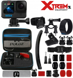 GoPro Hero12 Black Camera de Actiune 5.3K 27M si Set 24 De Accesorii Puluz 