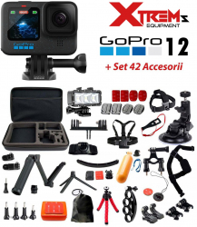 GoPro Hero12 Black Camera de Actiune 5.3K 27M si Set 42 Accesorii Compatibile 