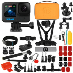 GoPro Hero12 Black Camera de Actiune 5.3K 27M si Set 53 Accesorii Puluz 