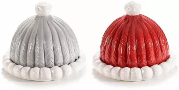 Set 2 platouri ceramica Craciun 16.5x13 cm 