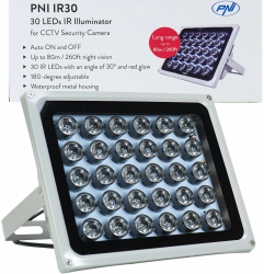Reflector cu LED-uri infrarosu PNI IR30 pentru camere si sisteme CCTV 30 leduri IR distanta 80m IP66 