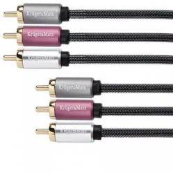 Cablu 3x RCA - 3RCA 1.8m Audio Profesional Kruger&Matz 