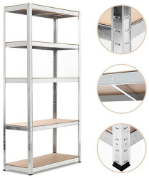 Raft metalic Premium 1800x900x300 mm HxLxl otel galvanizat cu 5 polite MDF 875 kg montaj fara surub PLUS 5 ani garantie 