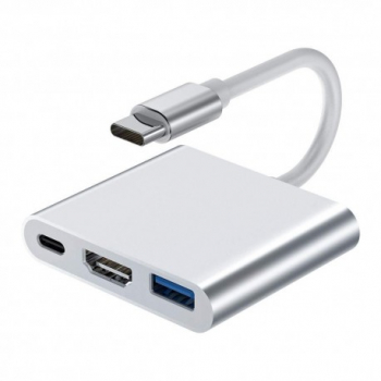 Adaptor multifunctional 3 in 1 USB-C la HDMI Techstar® DJ3IN1 HDMI 4K 1 x USB 3.0 1 x USB C PD Port Argi 