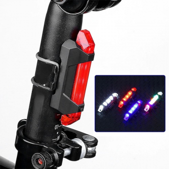 Stop Bicicleta LED Rezistent la apa cu Acumulator Unghi Luminare 180 grade Incarcare USB 7 Moduri de Iluminare Negru/ Rosu SprintMag and re 