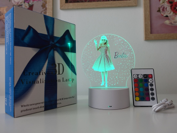 Lampa De Veghe LED Barbie 16 Culori cu telecomanda Alimentare USB sau 3 baterii AA 
