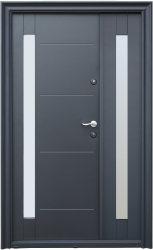 Usa metalica pentru exterior Tracia Pontus dubla stanga gri antracit RAL 7016 205x120 cm