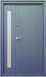 Usa metalica pentru exterior Tracia Tissia dubla dreapta gri antracit 205x120 cm 