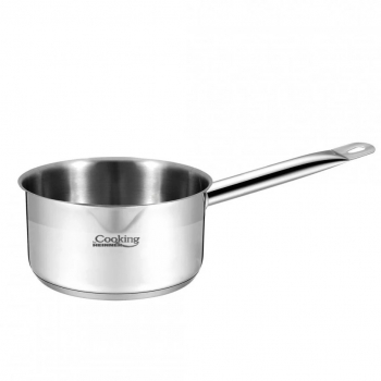 Caserola inox 16 x 8 cm capacitate 1.5l baza inductie Argintiu