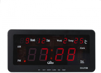 Ceas digital Led rosu afisaj 12h calendar si temperatura Caixing