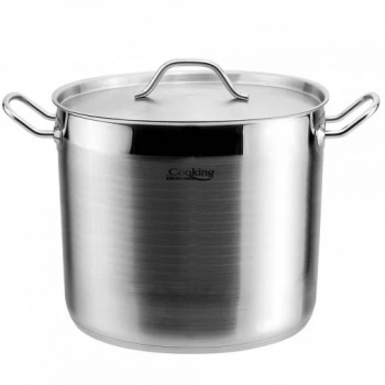 Oala cu capac din inox capacitate 13.5l dimensiune 28 x 22 cm baza inductie Argintiu 