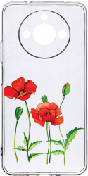 Husa Bestcase comp cu Realme 11 Red Poppy Antisoc 2MM Soft Silicon prot cam T 643 