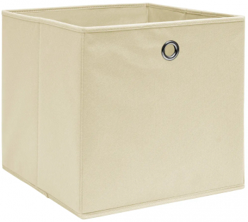 vidaXL Cutii de depozitare 4 buc. crem 32x32x32 cm textil 
