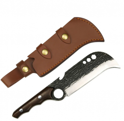 Cutit japonez lucrat manual IdeallStore® Claw Blade 27 cm maro teaca piele 