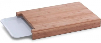 Tocator cu tava Zeller bambus 38x26x4.5 cm maro 