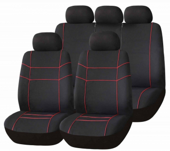 Set Huse Scaun Universale VECTOR Negru/Rosu Bottari 