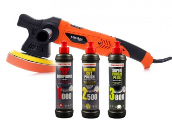 Set masina de lustruit cu excentric paste polish Menzerna 1500W 150mm KP3025.M3 