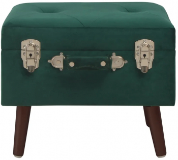 vidaXL Taburet de depozitare verde 40 cm catifea 