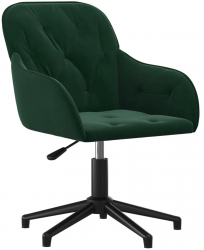vidaXL Scaun de birou pivotant verde inchis catifea 
