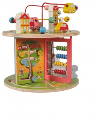 Centru activitati Cub 8 in 1 Montessori din lemn 30x29 cm 7Toys 