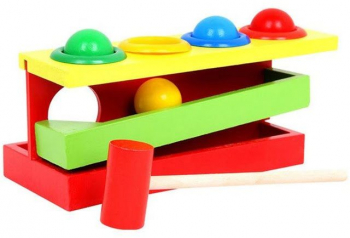 Jucarie din lemn Pista cu Bile si Ciocanel 7Toys 