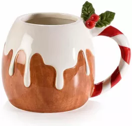 Set 4 cani ceramica Craciun 11x10 cm 550 ml 